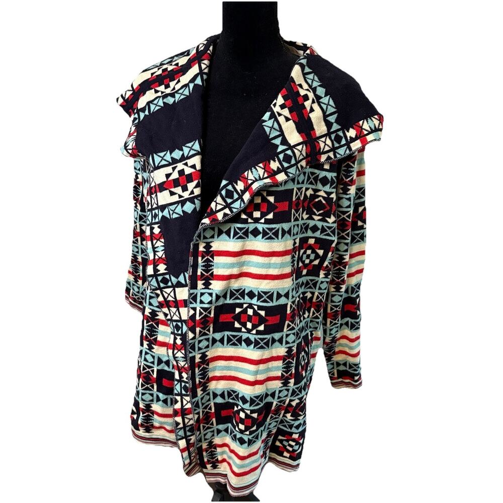 Woolrich Women's Southwestern Print Cardigan Sweater Coatigan Aztec Sz M Western